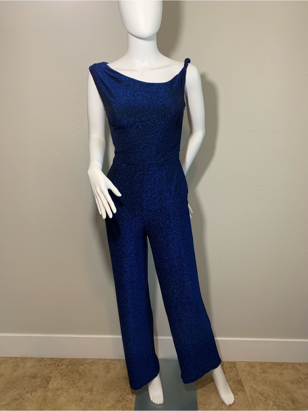 Petal & Pup Royal Blue Shimmer Sleeveless Jumpsuit